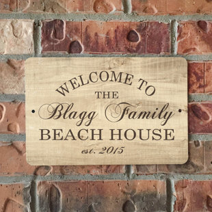 Beach House Signs Wayfair Personalized Wood Grain Look Beach House Metal Sign Wall Décor