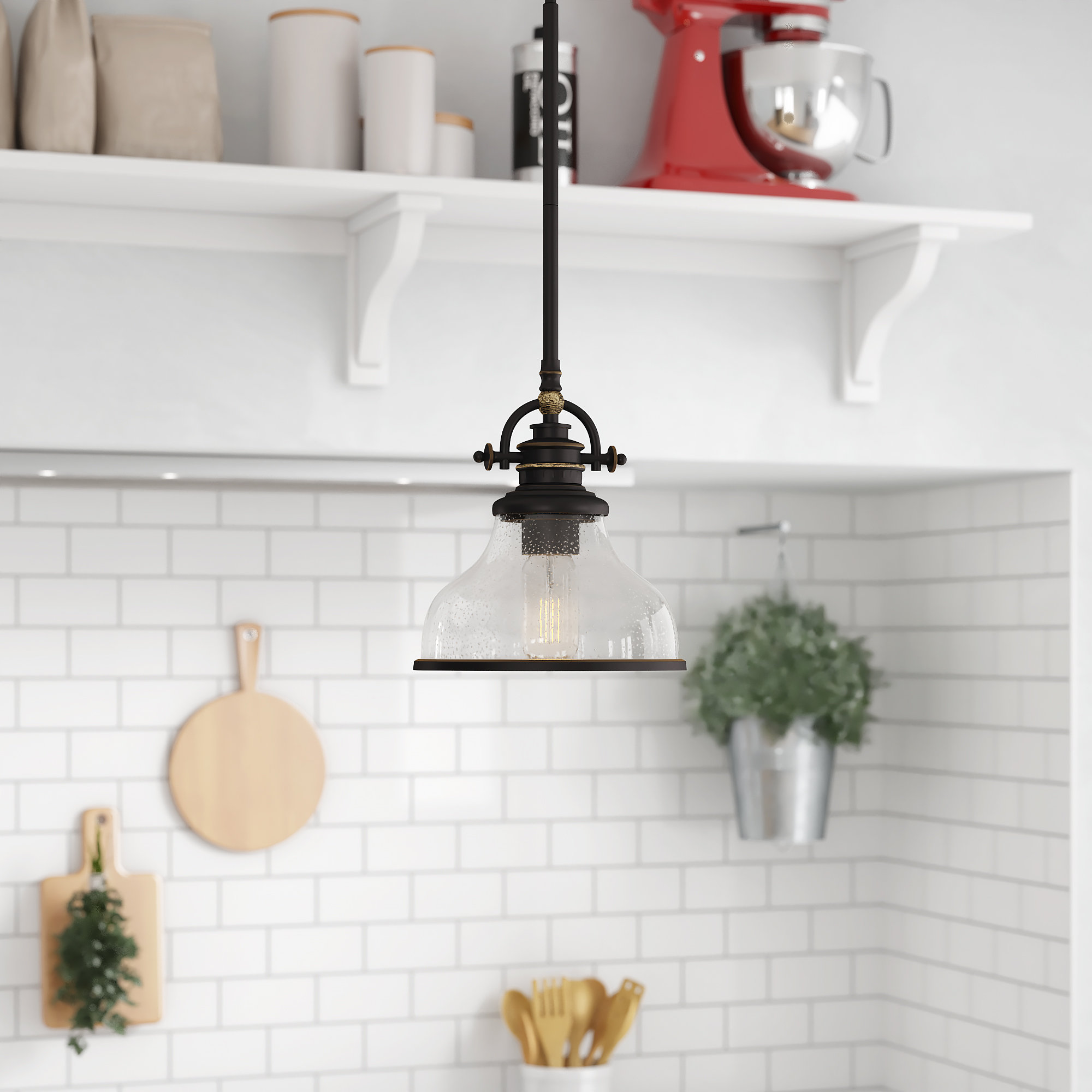 Three Posts Macon 1 Light Single Dome Pendant Reviews Wayfair Light Single Dome Pendant