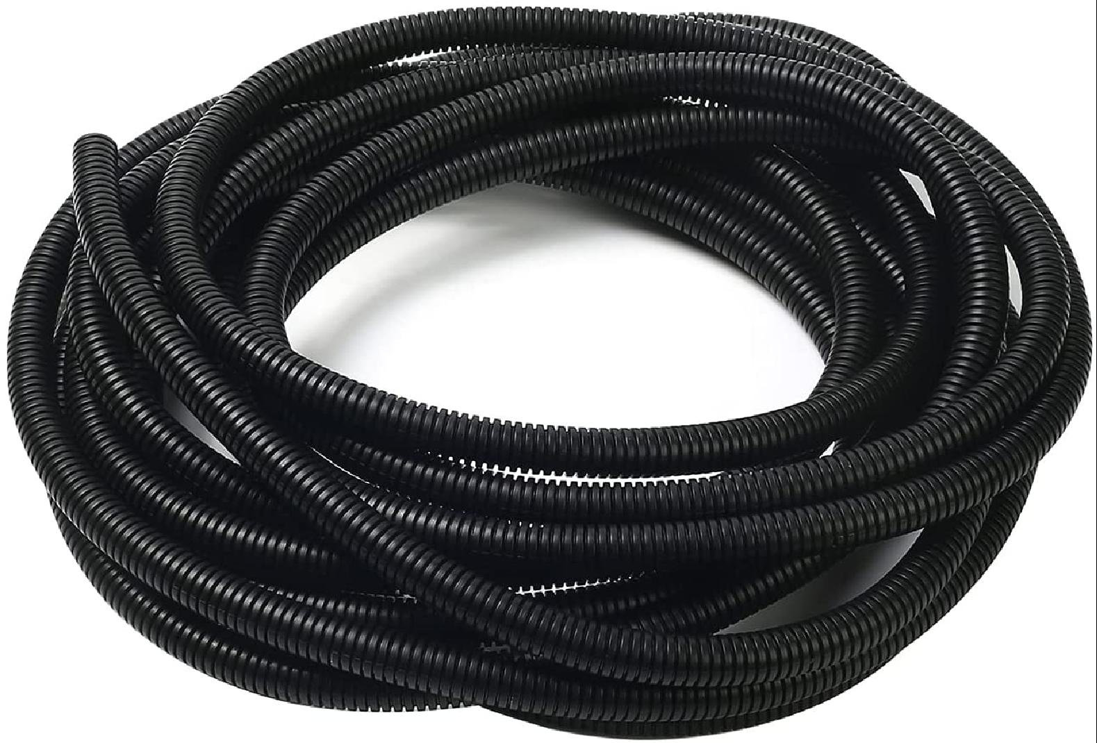 Black Conduit Split & Non Split Tube Cable Tidy Organiser Flexible Trunking 