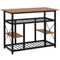 17 Stories Multifunctional Counter Height Kitchen Dining Room Prep Table Kitchen Island Kitchen Rack With Large Worktop Console Side Table For Living Room Faux Marble Tabletop Wayfair