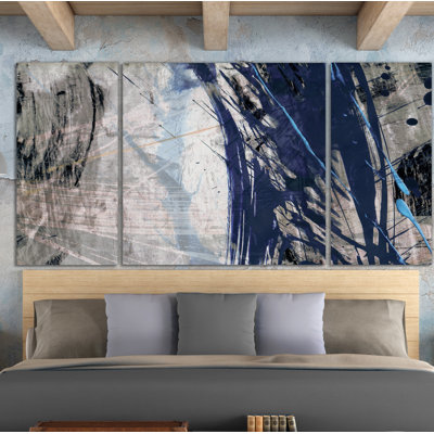 A Premium 'Blue Noise II' Painting Multi-Piece Image on Canvas