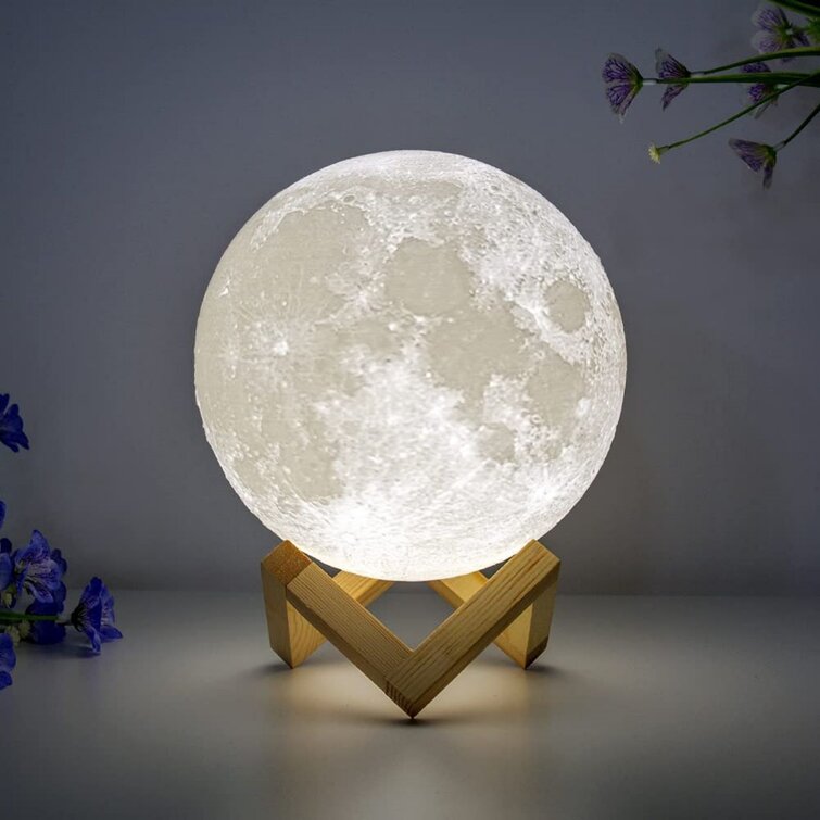 3D Print Moon Light USB Charging LED Night Light Touch Sensor Deske Moon Lamp US