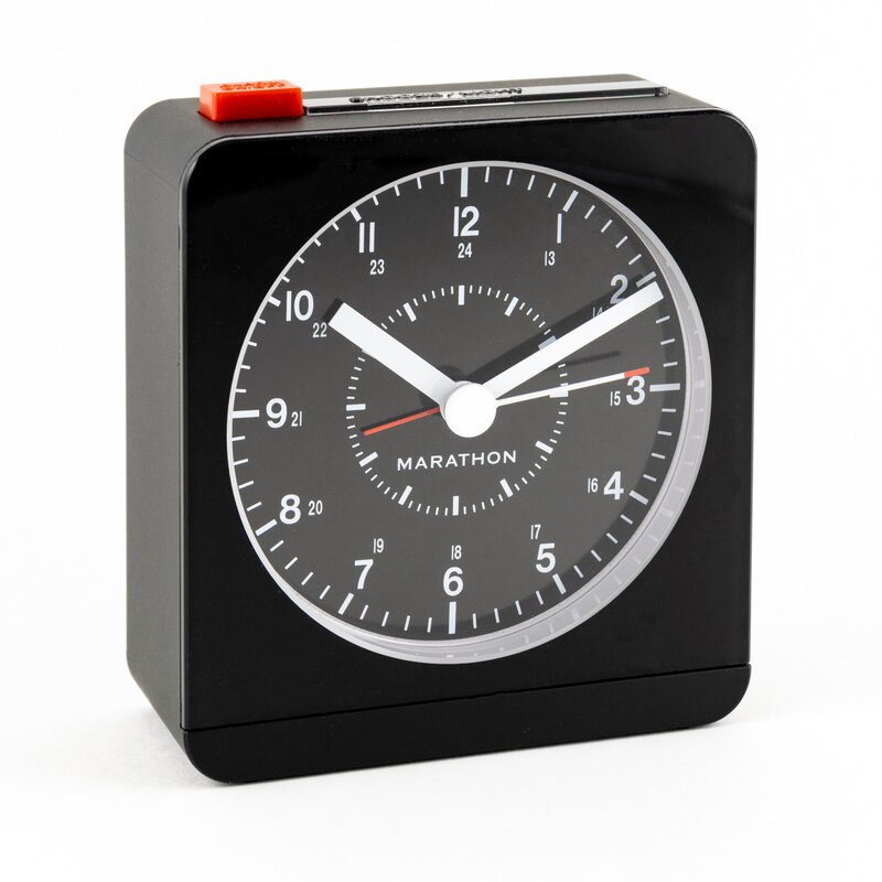 Marathon Watch Company Desk Analog Quartz Alarm Tabletop Clock ...