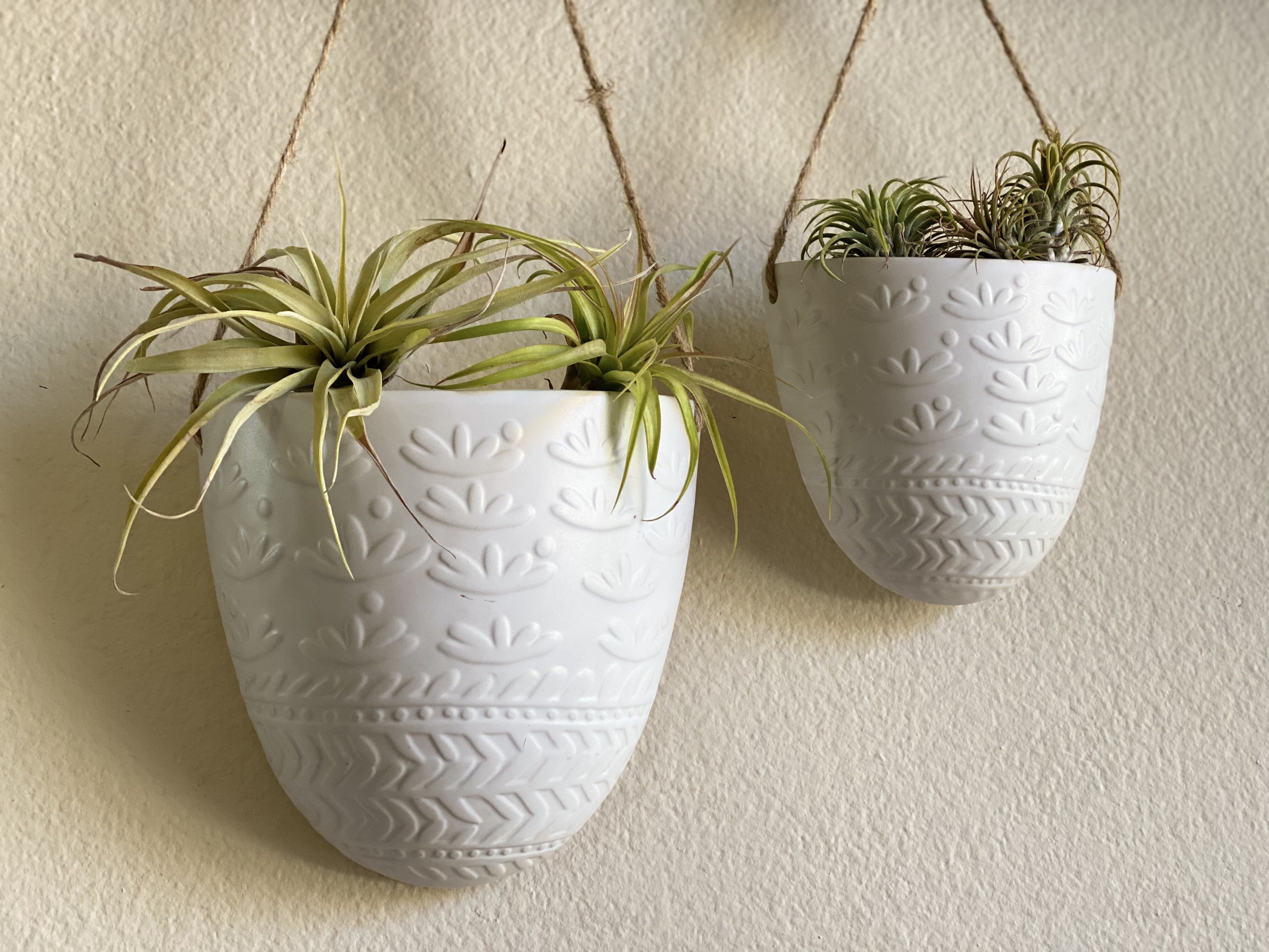 hanging planter with drainage ceramic flower pot 7 inches wide Crown Point Porcelain hanging 3-34 inches high hanging plant holder