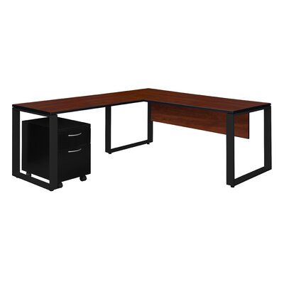 Mireya Single Mobile Pedestal L Shape Executive Desk Ebern Designs