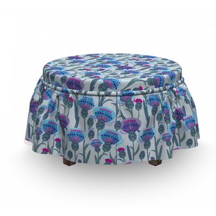 Thistle Bouquet Print Ottoman Slipcover (Set Of 2) By East Urban Home