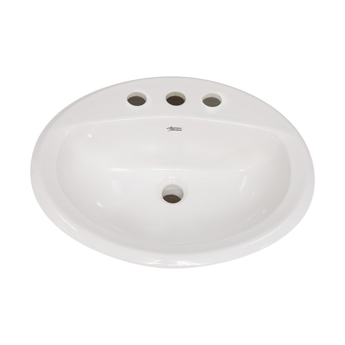 Aqualyn Ceramic Oval Drop In Bathroom Sink With Overflow