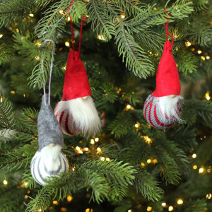 Decorative Santa Gnome Christmas Ornaments Hanging Figurine Set (Set of 3)