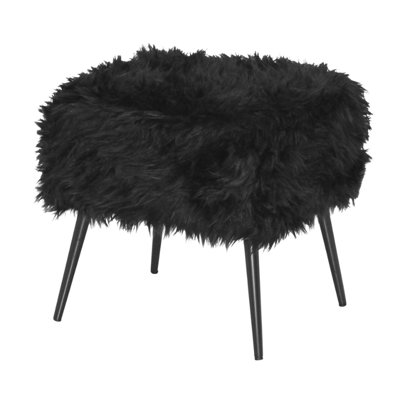 Ivy Bronx Mcnair Sturdy Vanity Stool  Color: Black