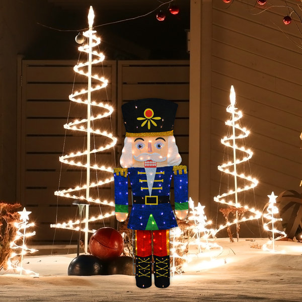 The Holiday Aisle Candy Cane Lane 2d Pre Lit Yard Art Decor Nutcracker Lighted Display Wayfair