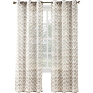 Lind Chevron Sheer Grommet Single Curtain Panel