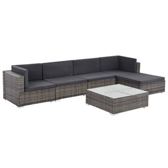 Ebern Designs Aliani Garden 5 Piece Rattan Seating Group With Cushions Wayfair