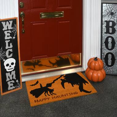 Dollhouse Miniature Fall Halloween Printed Handcrafted welcome mat & vine wreath 