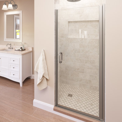Infinity 34 X 6556 Pivot Semi Frameless Shower Door Basco Finish