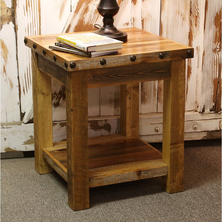 rustic barnwood end table