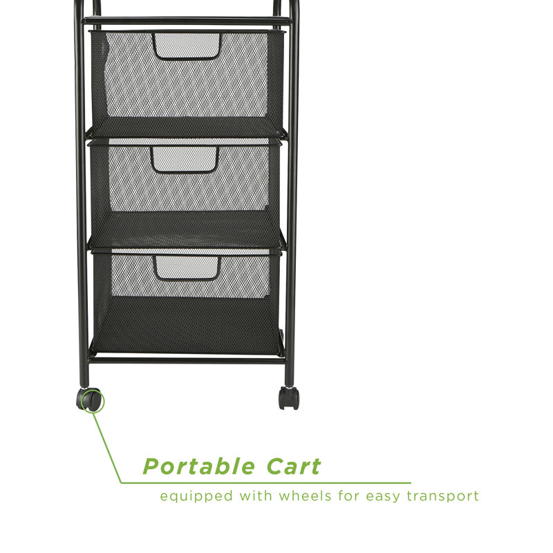 Mind Reader 3 Tiered Drawers Utility Cart Wayfair