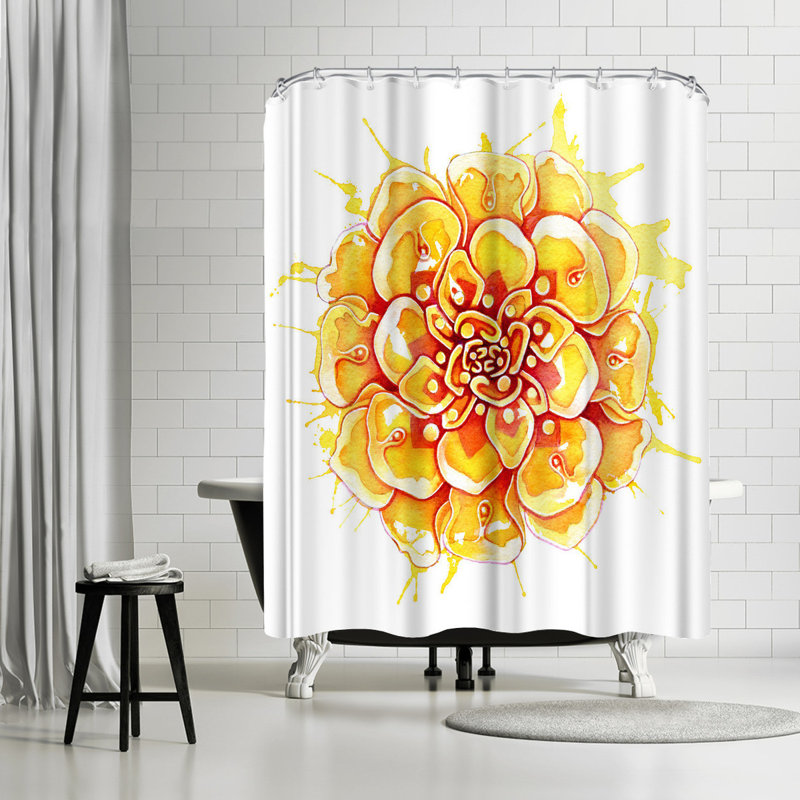 East Urban Home Sam Nagel Marigold Mandala Single Shower Curtain