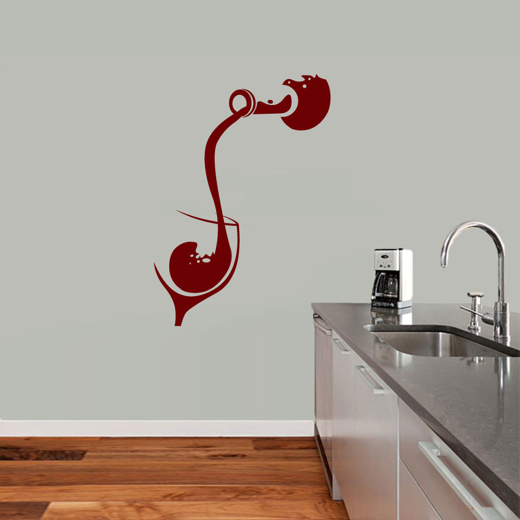 Red Barrel Studio® Pouring Wine Vinyl Wall Words Decal Sticker Kitchen