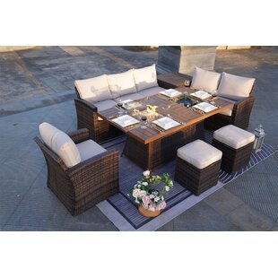 Jurijus Wicker/Rattan 8 - Person Seating Group With Cushions by Direct Wicker