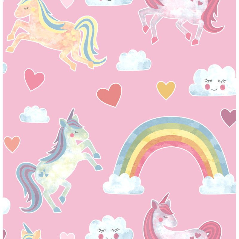 Zoomie Kids Mederos Unicorn Wonderland 33 L X 20 5 W Wallpaper Roll Wayfair Wallpapers tagged with this tag. wayfair
