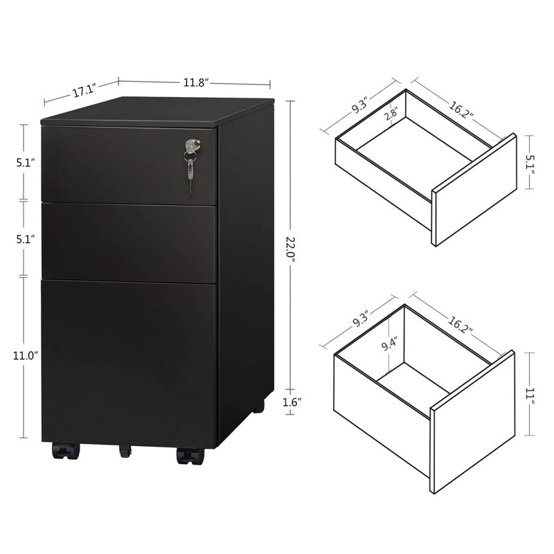 Ebern Designs Stansel Pb Mini Steel File 3 Drawer Vertical Filing Cabinet Reviews Wayfair