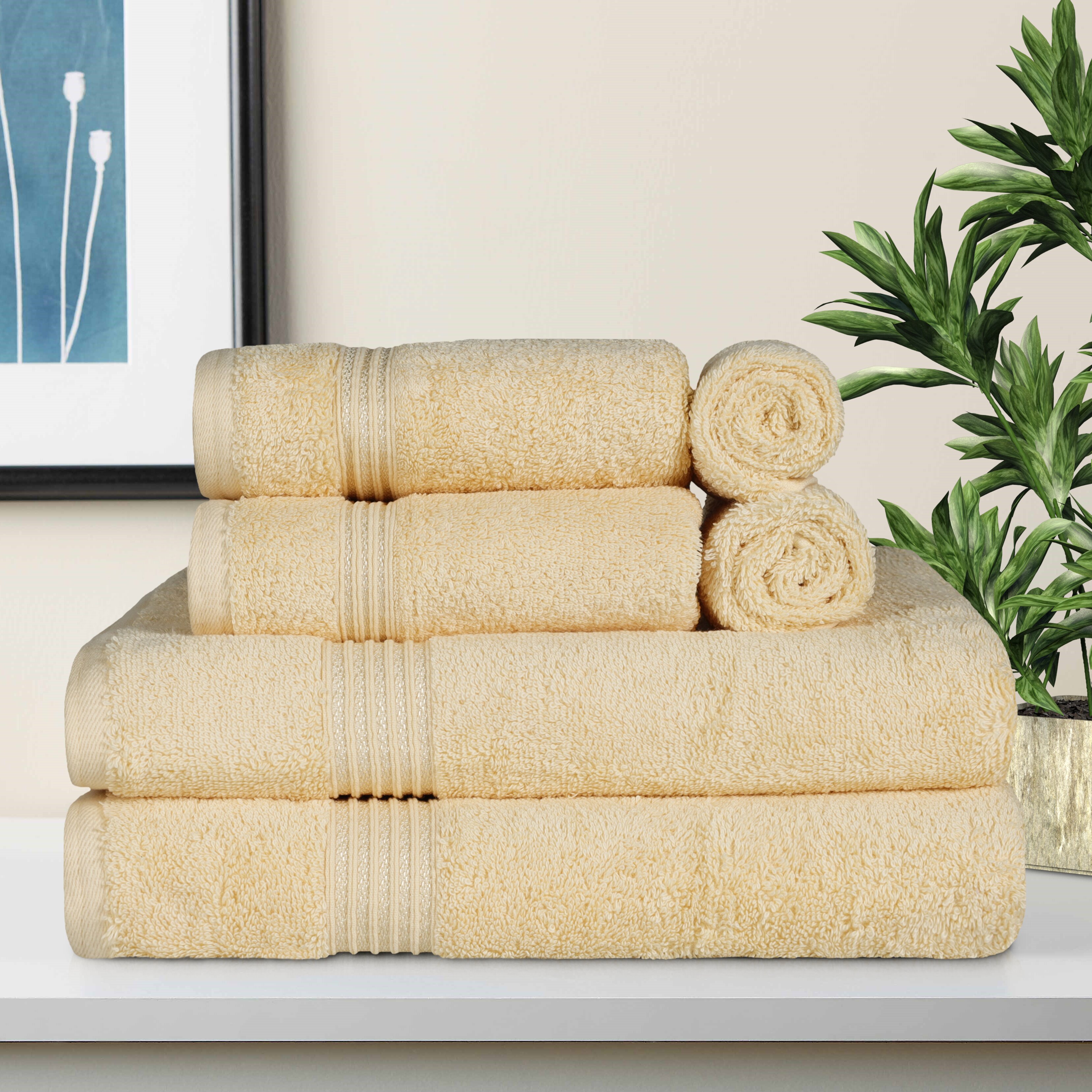 Bath Sheet 100% Combed Cotton Towels 500 GSM Gold Silver Hand Towel Bath Towel 