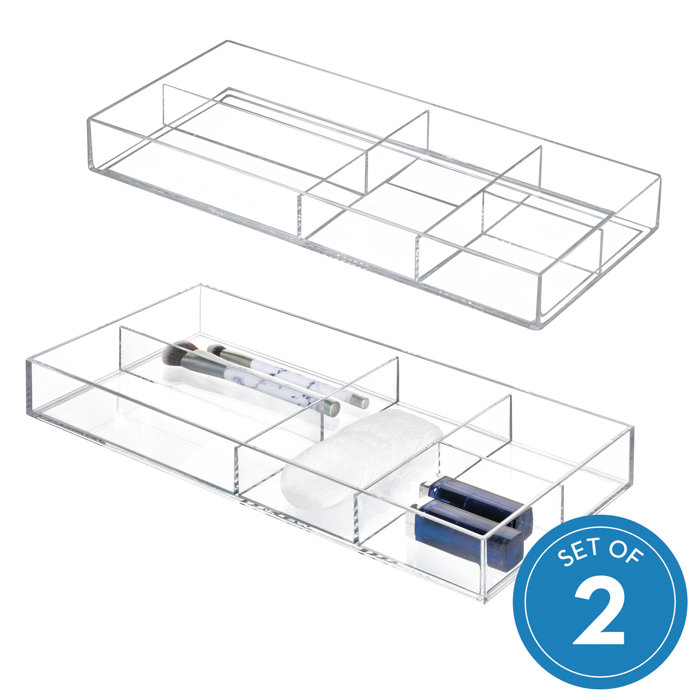 Idesign Clarity Divided Tray 2 Piece Drawer Organizer Set Wayfair