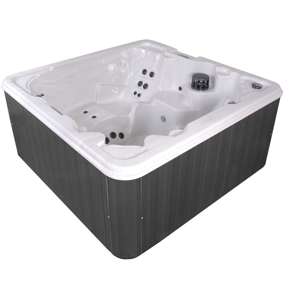 QCA Spas Star Light 8 Person 60 Jet Spa in Silver Marble