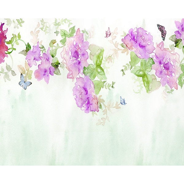 Ophelia Co Thane Watercolor Peony Flower Blossom Texture Wall