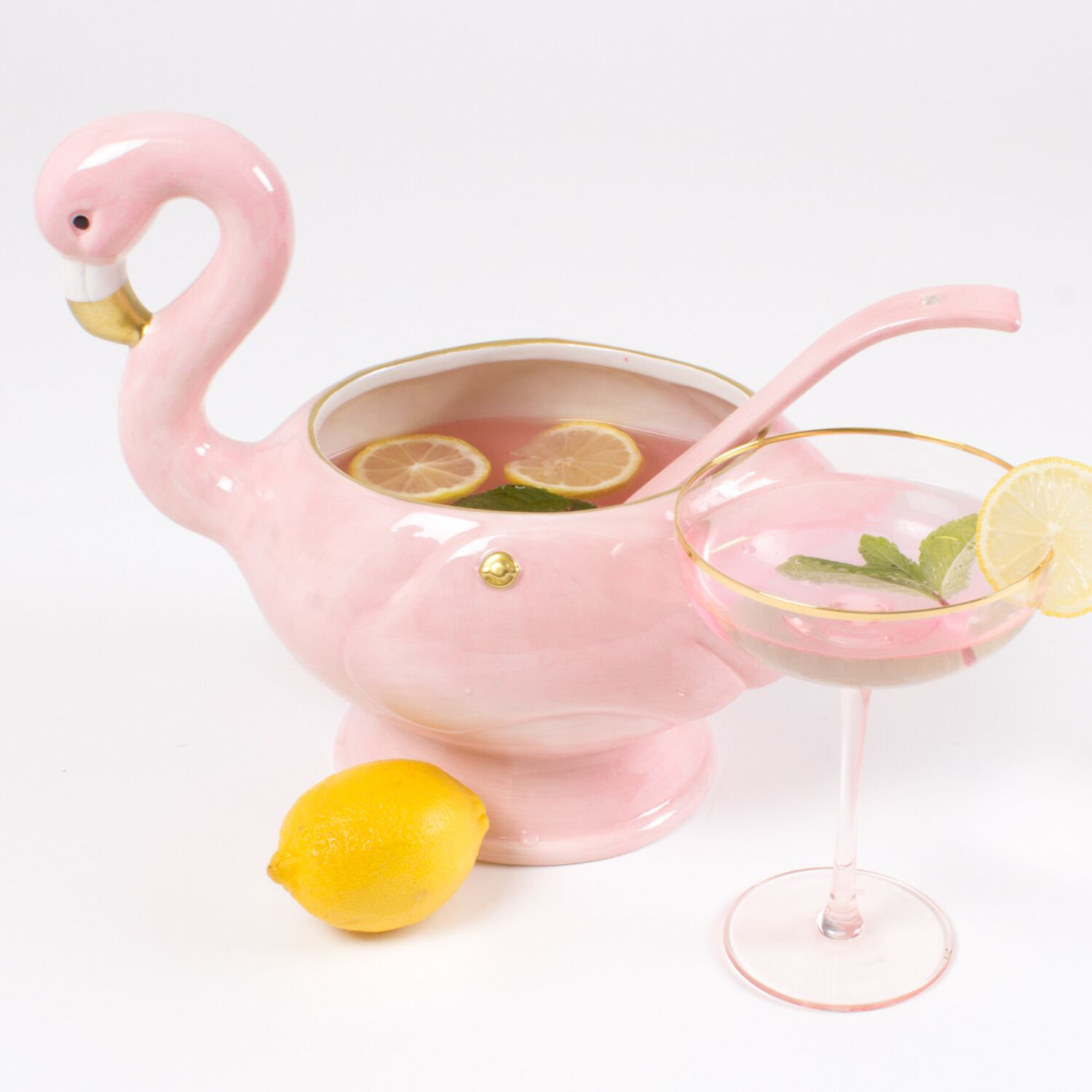 Bayou Breeze Ragland Flamingo 2 Piece Punch Bowl Set Reviews Wayfair