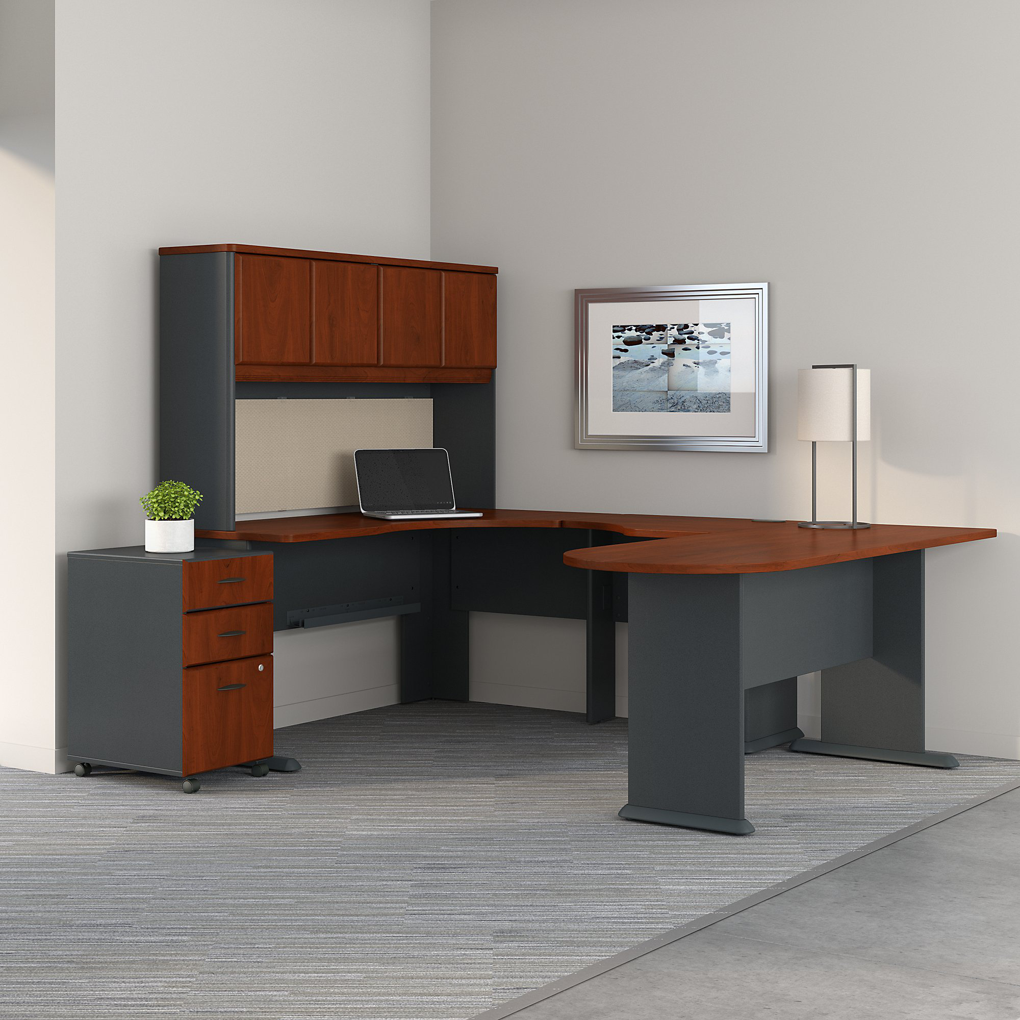 Bush Business Furniture Series A 5 Piece Office Set With Hutch Wayfair