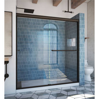 Arizona Shower Door Ese 60 X 77 Bypass Semi Frameless Shower Door Wayfair
