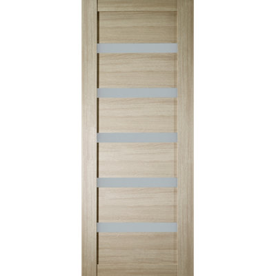 Leora Paneled Manufactured Wood and Glass Standard Door Slab