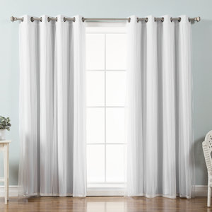 Brunilda Solid Sheer Thermal Grommet Curtain Panels (Set of 2)