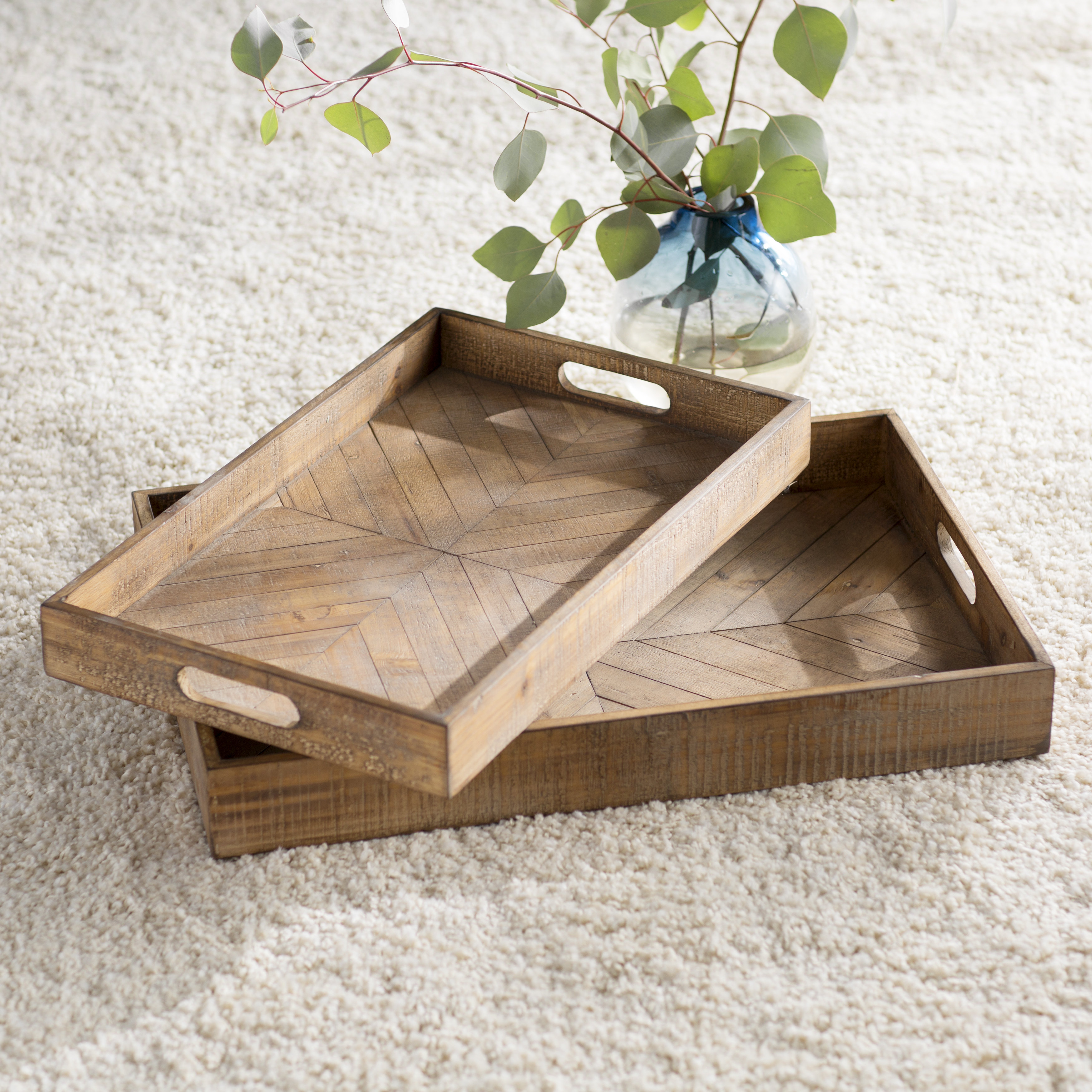 rectangular wooden tray