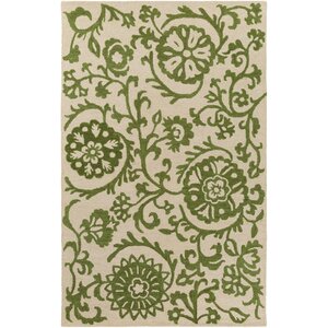 Rhodes Maggie Hand-Tufted Green/Off-White Area Rug