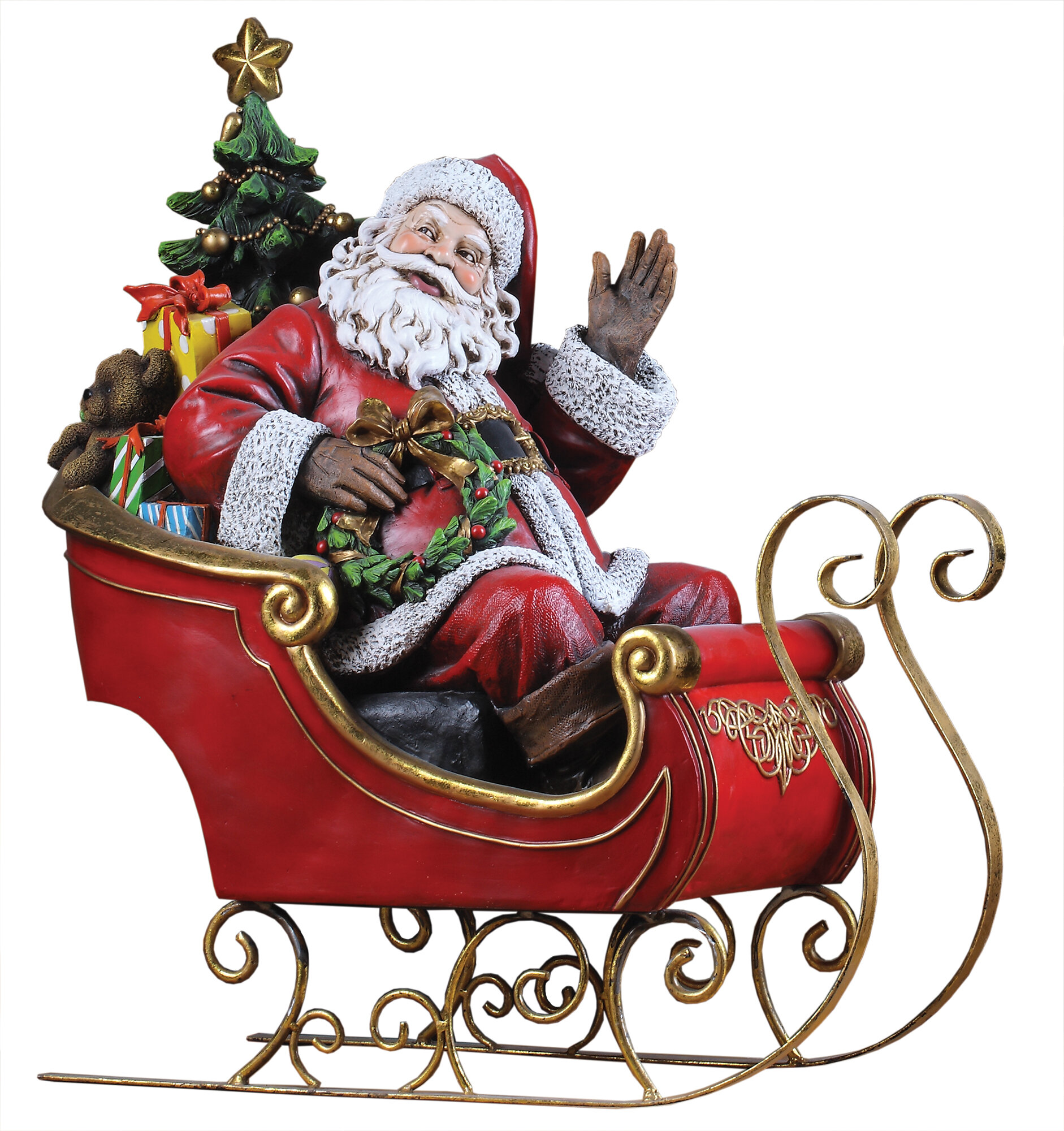 santa on sleigh christmas lights