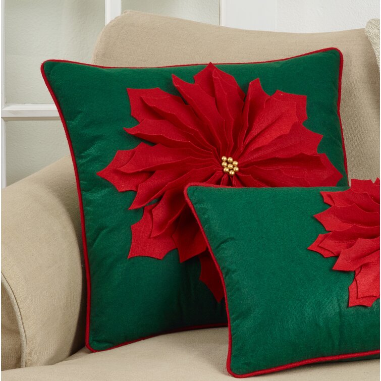 Red Candle LED Light Up Christmas Holiday Pillow Cover 