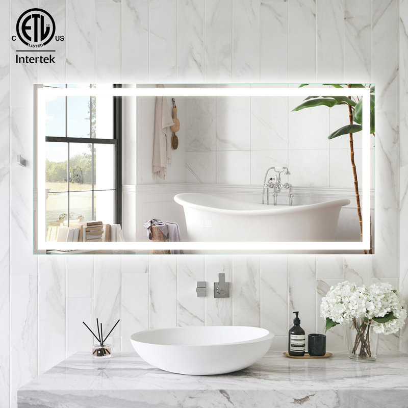 Naliyah Kedarnath Led Bathroom Mirror With Lights, Smart Dimmable Vanity Mirrors For Wall, Anti-Fog Backlit Lighted Makeup Mirror