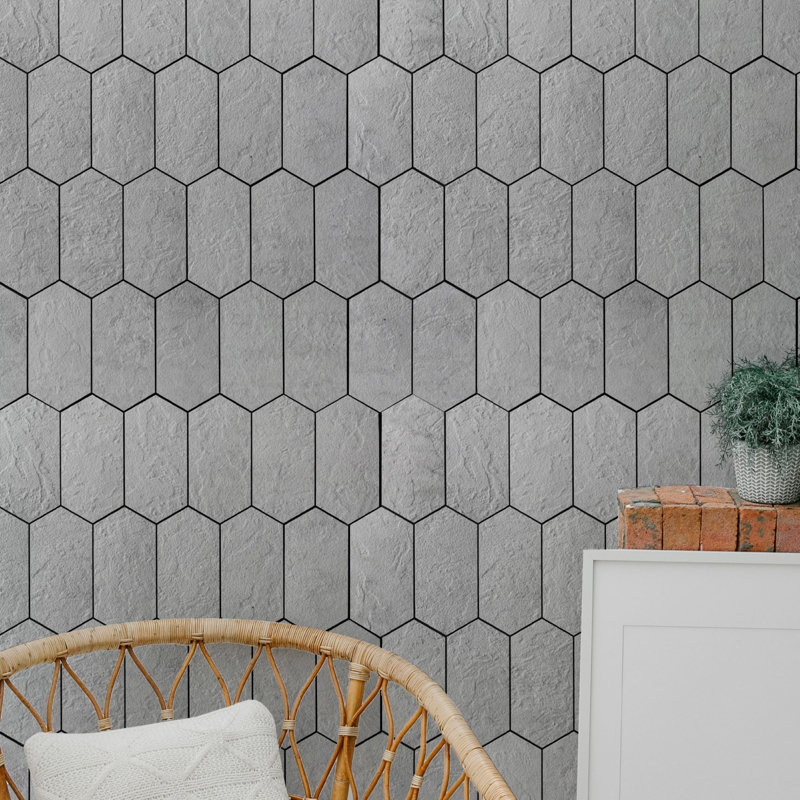 PVC Peel & Stick Mosaic Tile Color: Gray