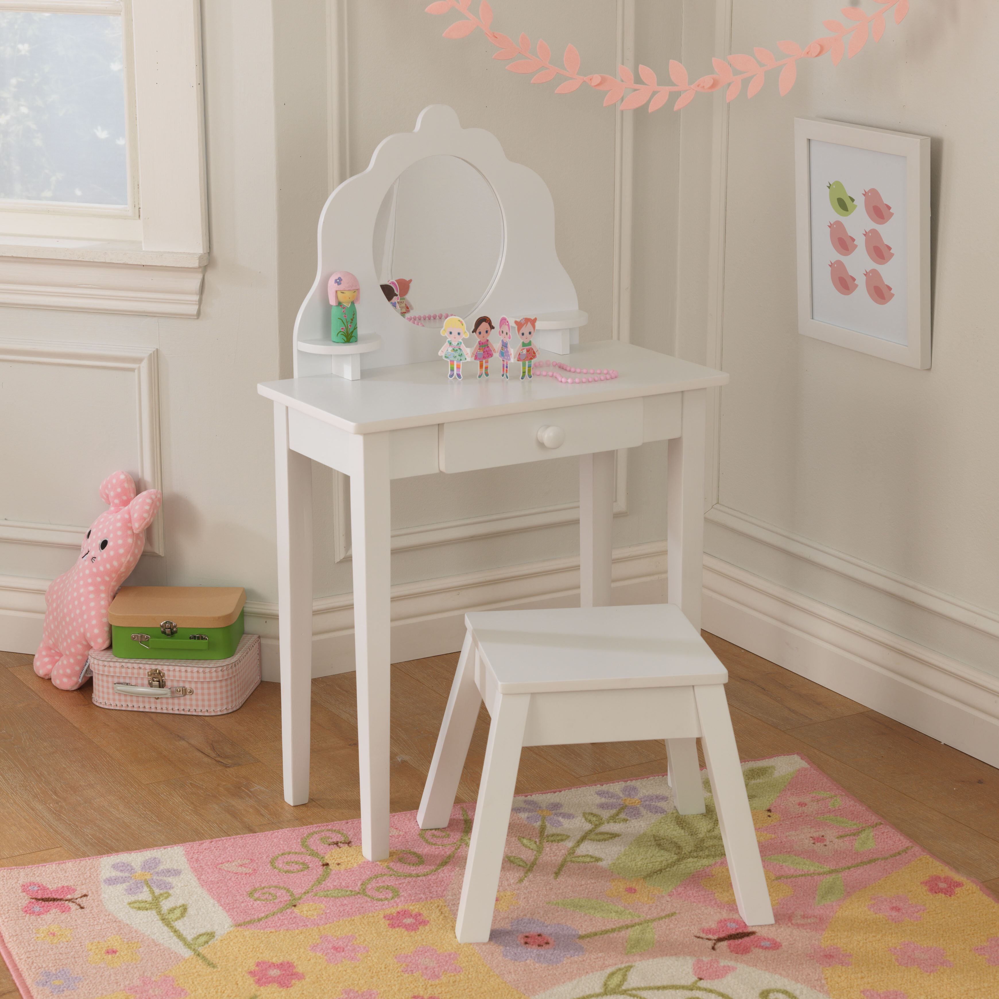Kidkraft Kids Dressing Table Set With Mirror Reviews Wayfaircouk