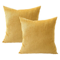 yellow throw pillow set