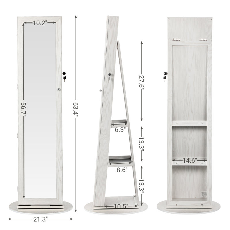 Ebern Designs Quakertown 360 Rotatable Freestanding Jewelry