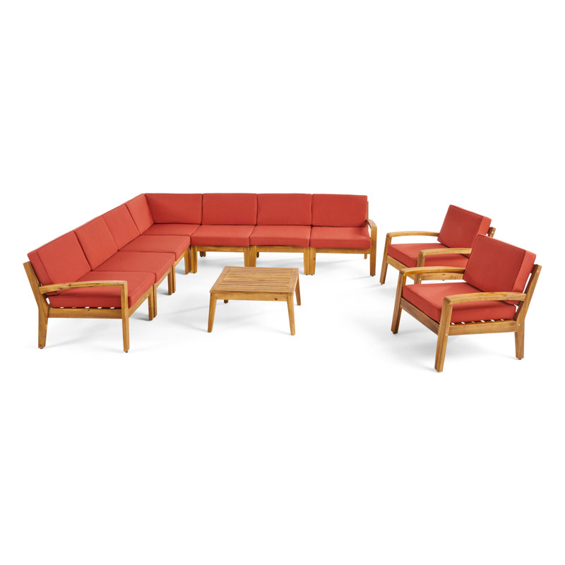 Watson Outdoor 9 Piece Sectional Seating Group With Cushion Reviews Allmodern
