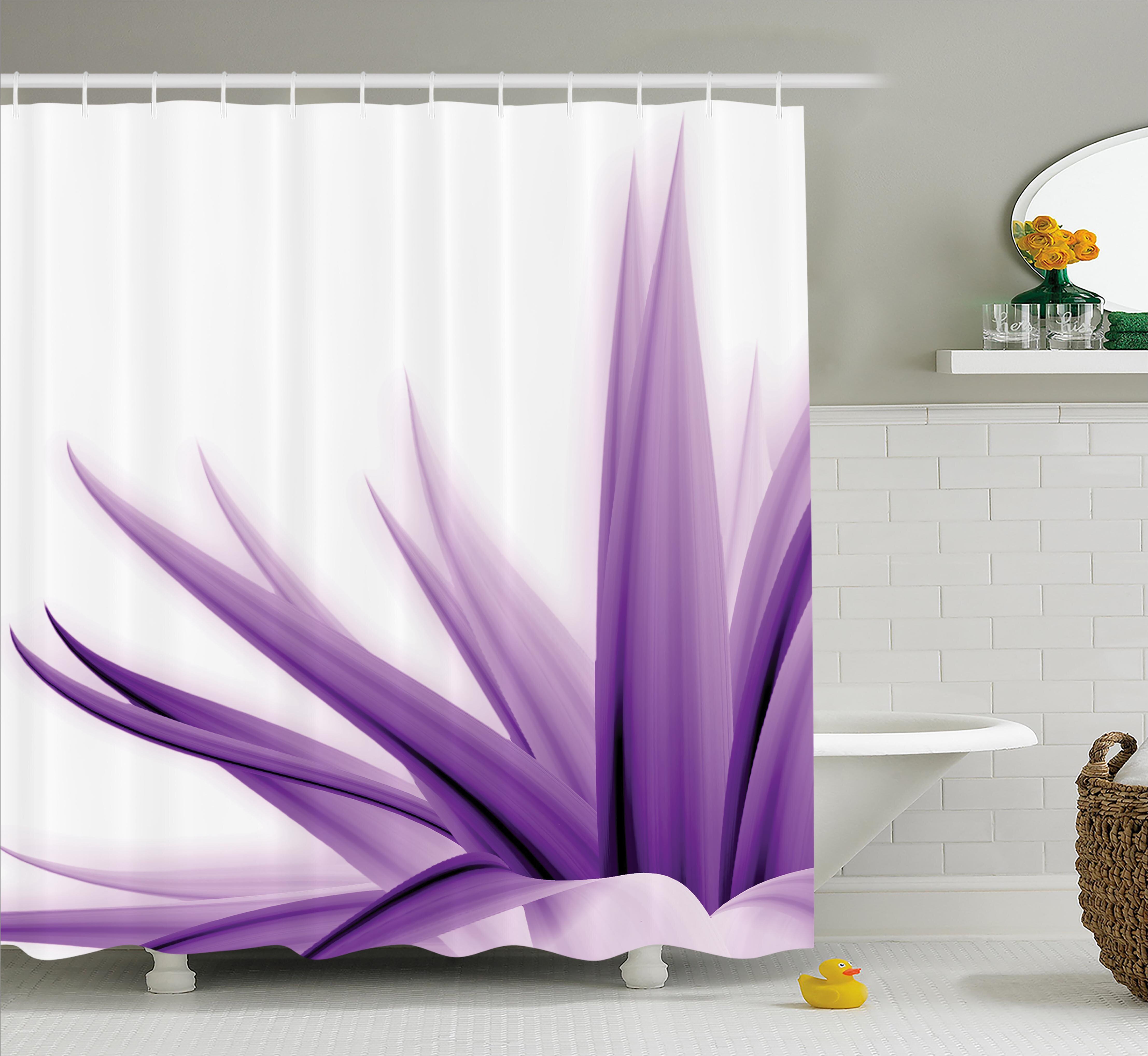 Ebern Designs Krista Flower Purple Ombre Long Leaves Water Colored