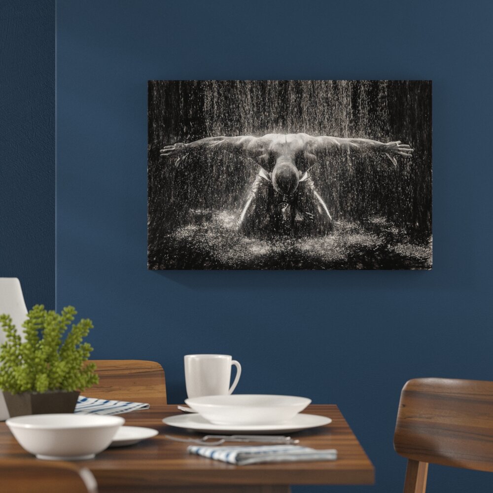 East Urban Home Bodybuilder In The Rain Wall Art On Canvas Wayfair Co Uk