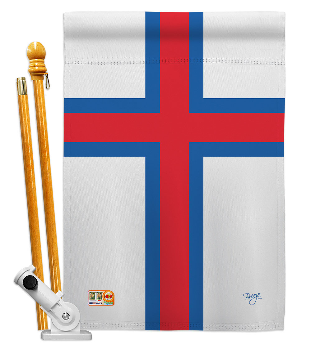 Breeze Decor Faroe Islands Flags Of The World Nationality Impressions Decorative Vertical 2 Sided Polyester 28 X 40 In Flag Set Wayfair Ca