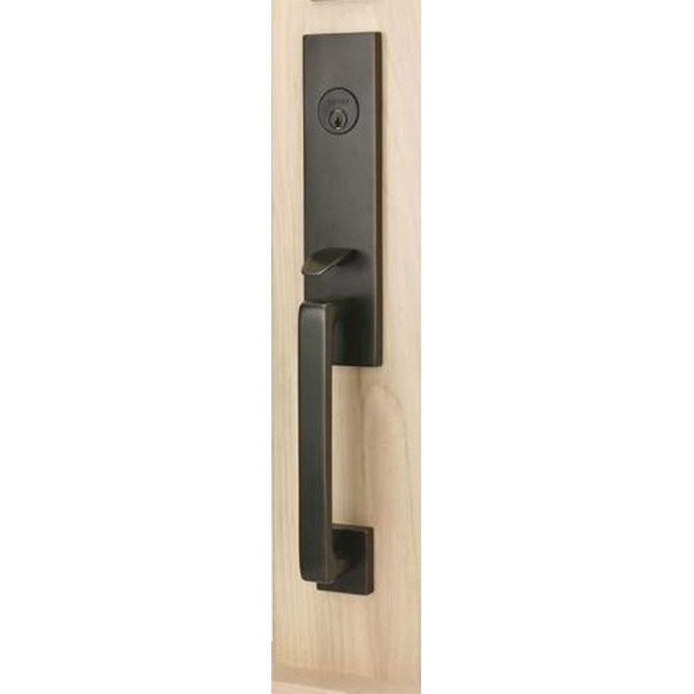 Emtek Davos Handleset With Single Cylinder Deadbolt And Door Knob