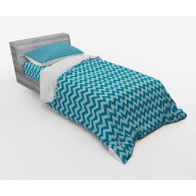 East Urban Home Ambesonne Chevron Bedding Set Zigzags In Sea