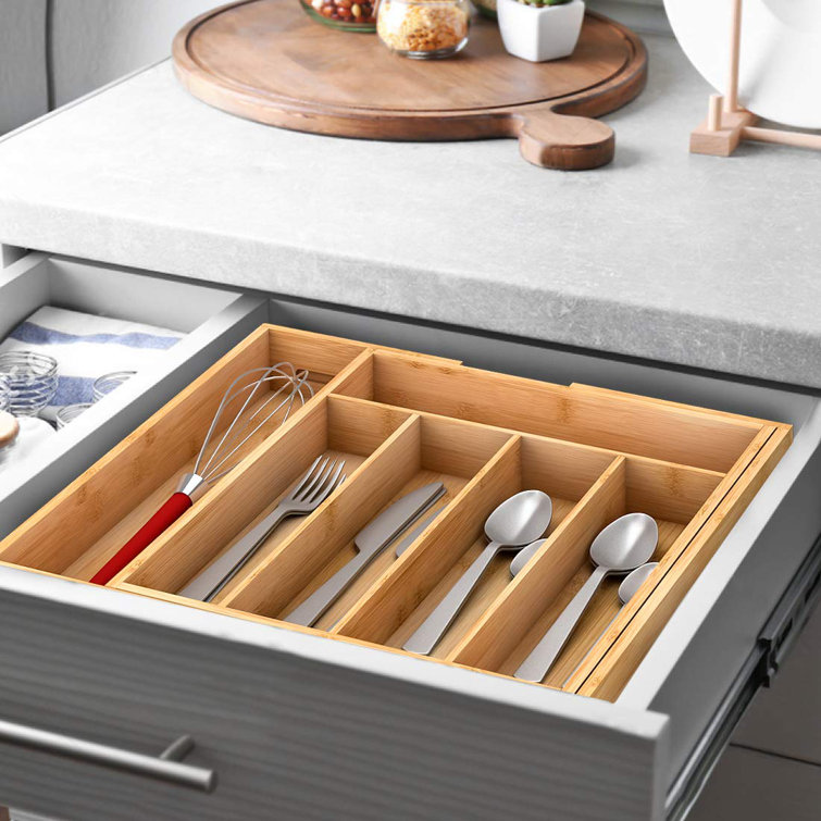 Suzanna Adjustable Flatware & Kitchen Utensils Drawer Organizer